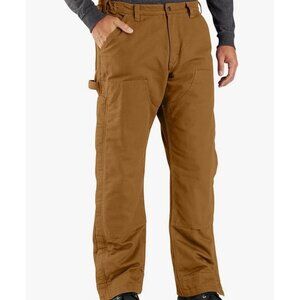 Carhartt Insulated Pants Mens XL Brown Washed Duck Loose Fit Workwear OB5471-M